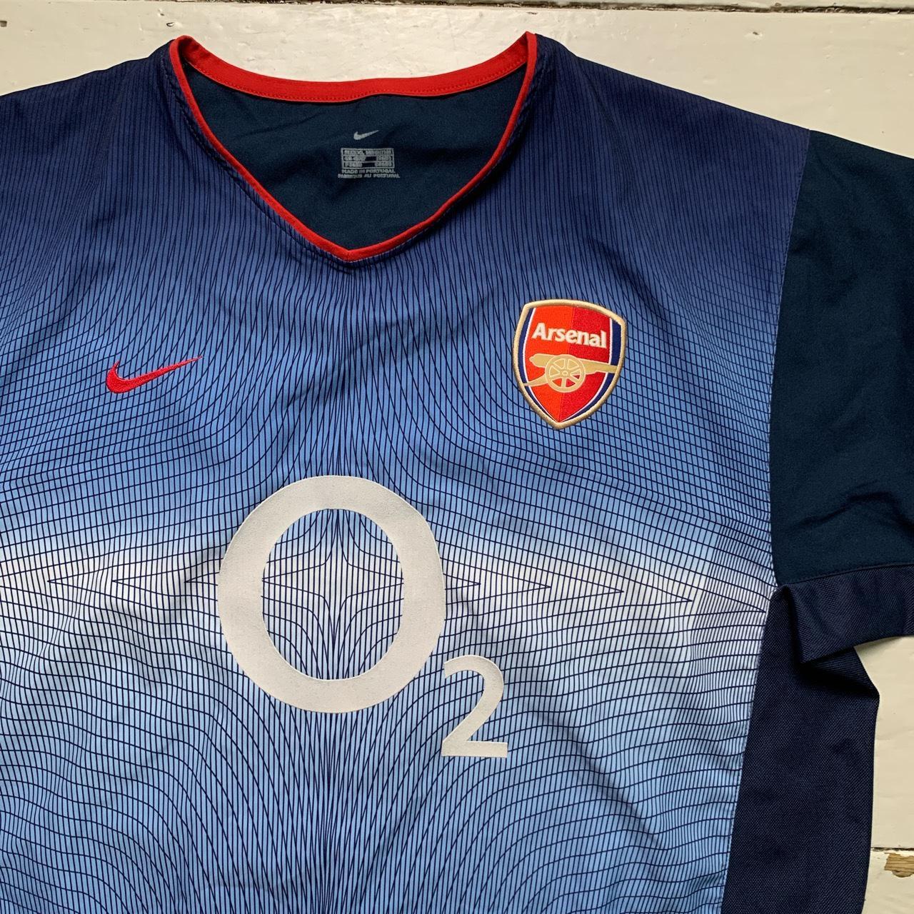 Arsenal Vintage O2 2002/04 Away Nike Blue and White Football Shirt