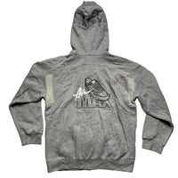 Nike Air Max Vintage Grey Black and White Embroidery Hoodie (XS)