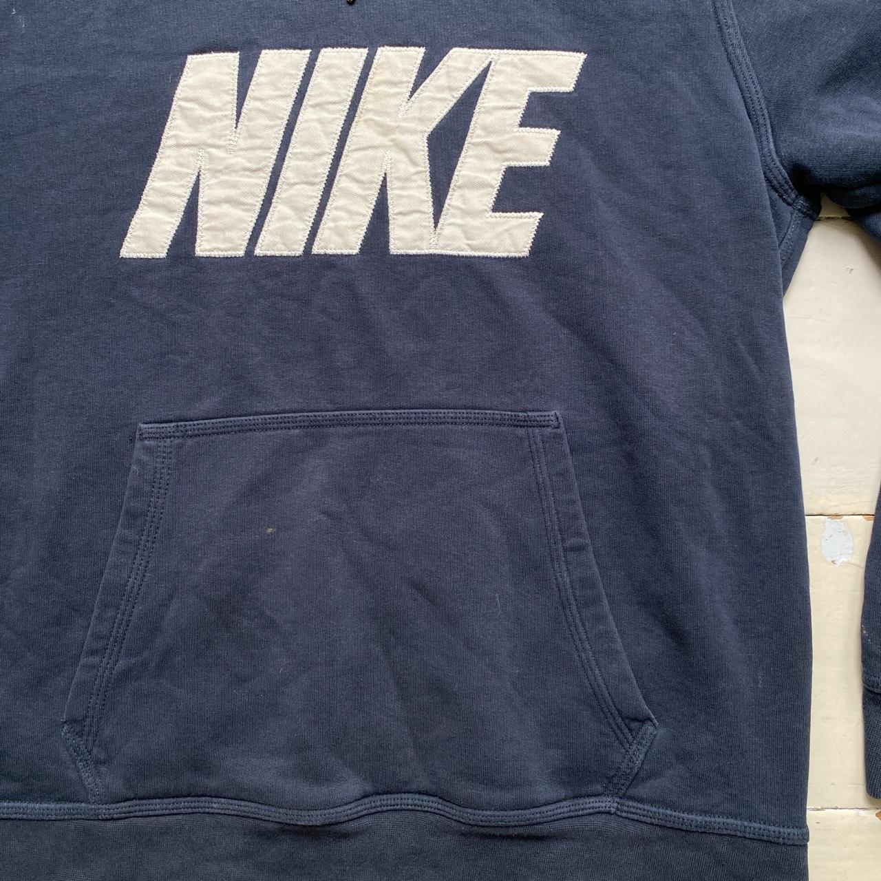 Nike Club Fabric Spellout Navy and White Hoodie