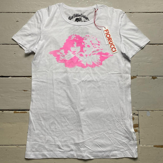 Fiorucci Angels White and Pink Short Sleeve T Shirt