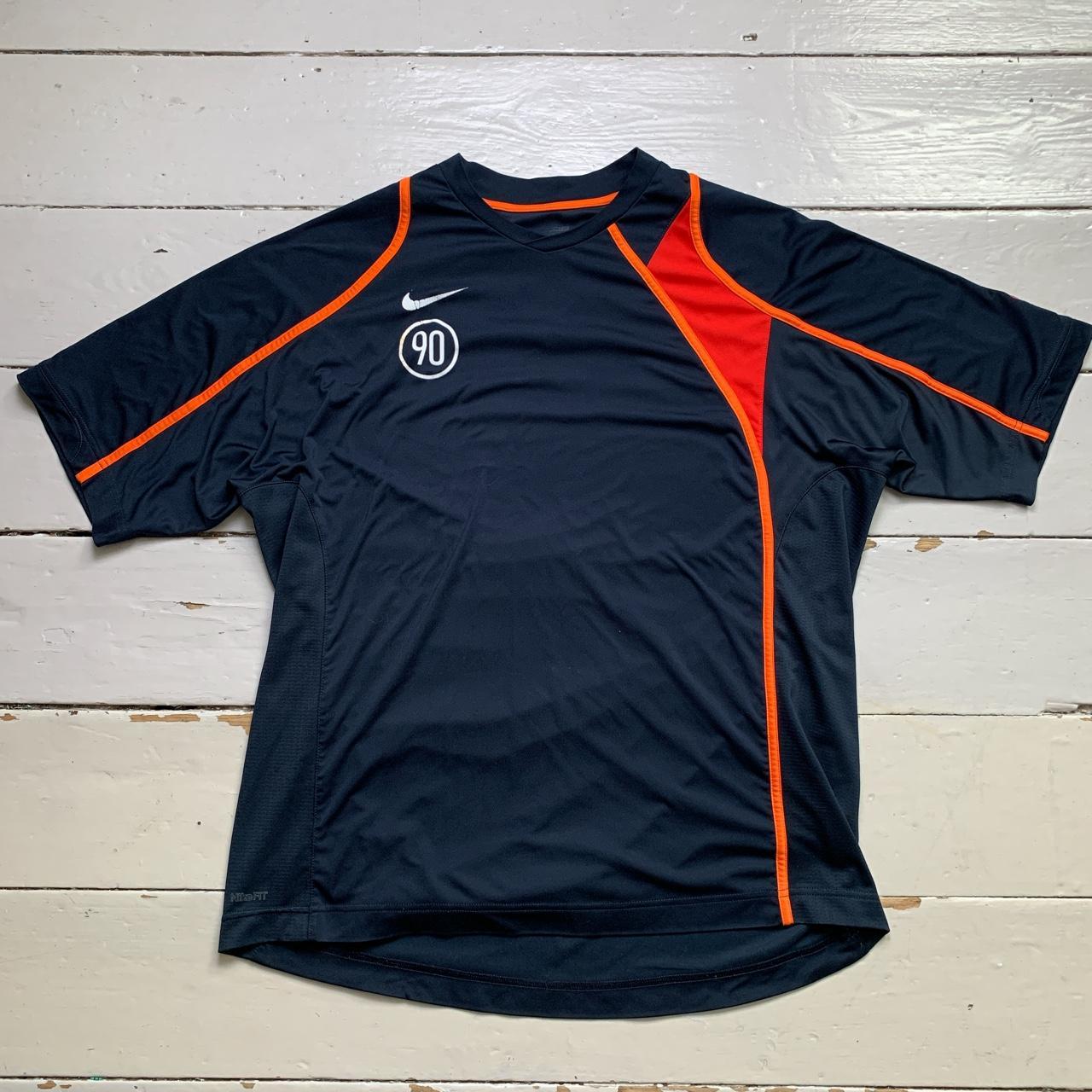 Nike Vintage Total 90 Football Jersey Navy and Orange