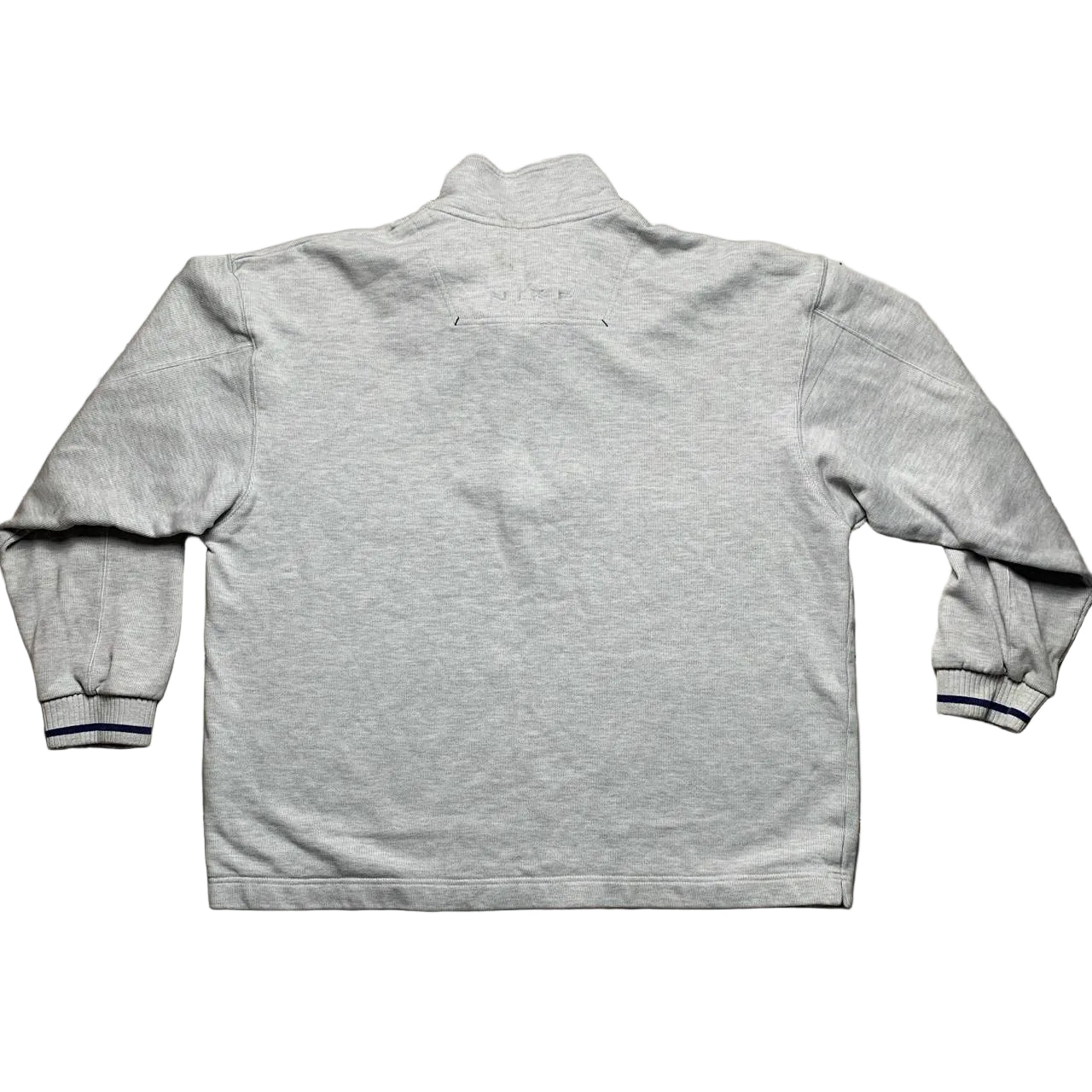 Nike Vintage 90’s Quarter Zip Grey Navy and Yellow Jumper (XL)