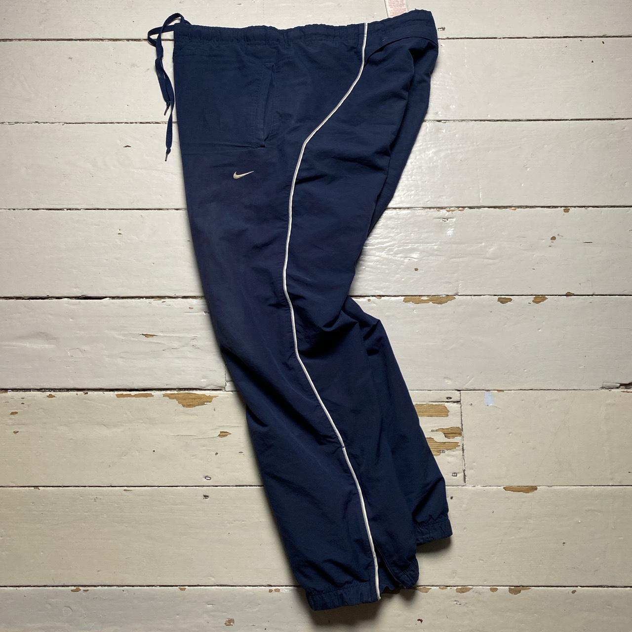 Nike Baggy Vintage Swoosh Shell Track Pants Navy and White
