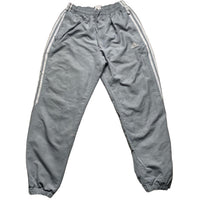 Adidas Silver and Grey Baggy Shell Track Pant Bottoms (L)