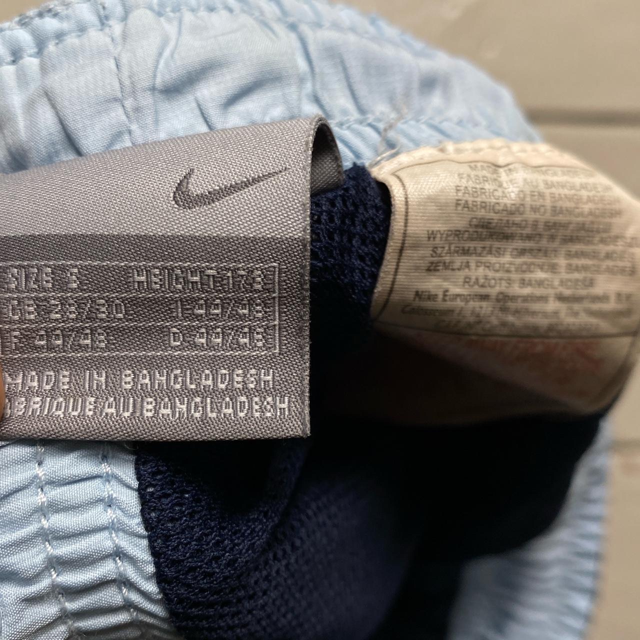 Nike Athletic Vintage Light Baby Blue and Navy Shell Trackpant Shorts (S)