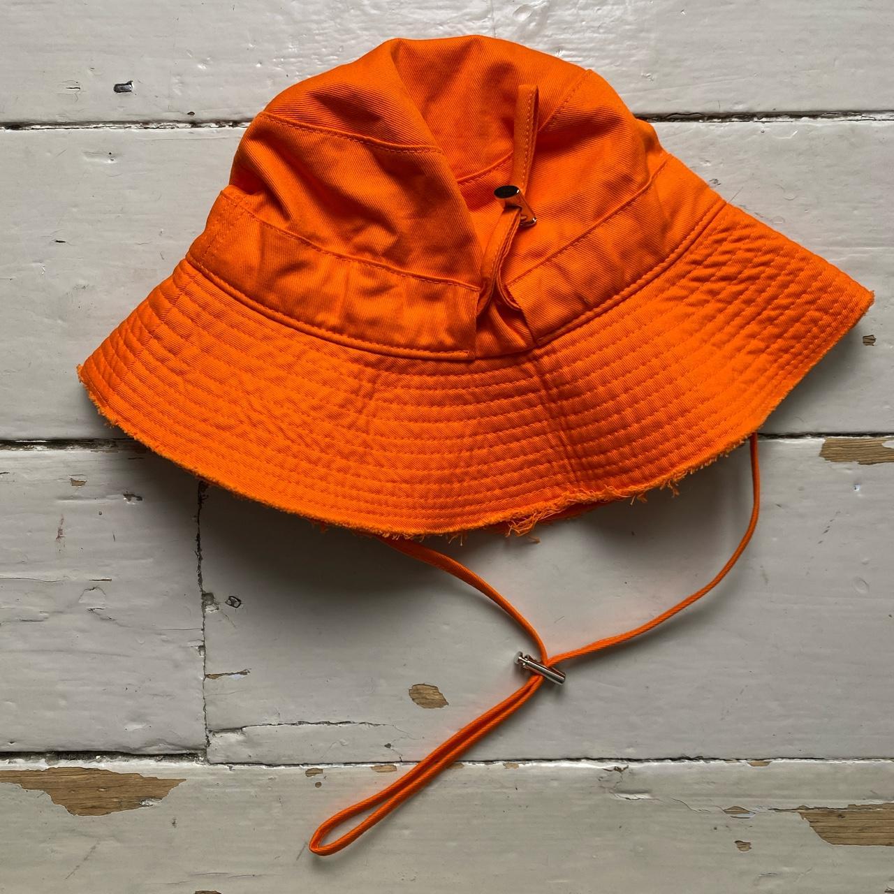 Jacquemus Orange Bucket Hat with String Adjusters