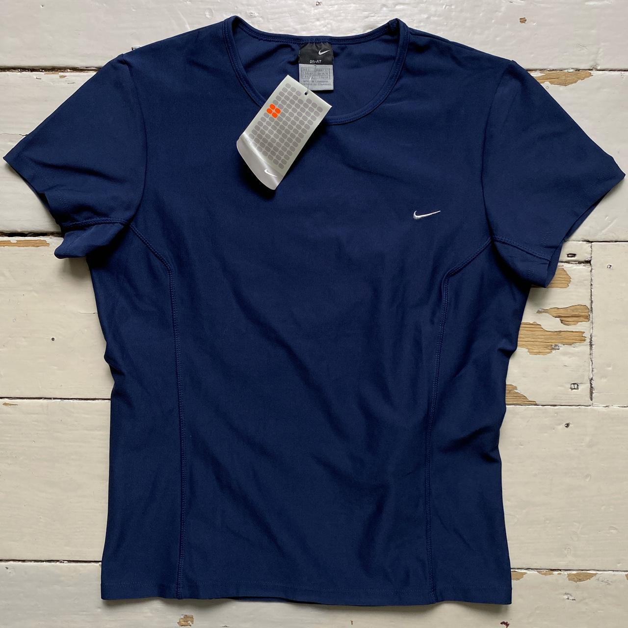 Nike Vintage Navy and White Swoosh Vest T Shirt