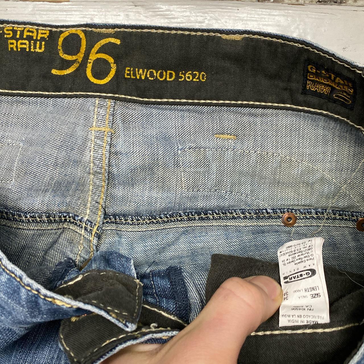 G Star Elwood 5620 Light Blue Stonewash Baggy Cargo Jeans