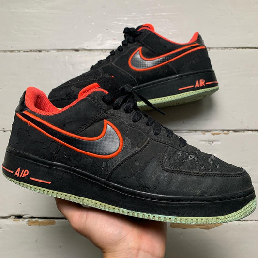 Nike Air Force 1 Yeezy Black Red and Green