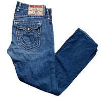 True Religion Big White Stitch Baggy Nathan Super T Blue Jeans (38W)