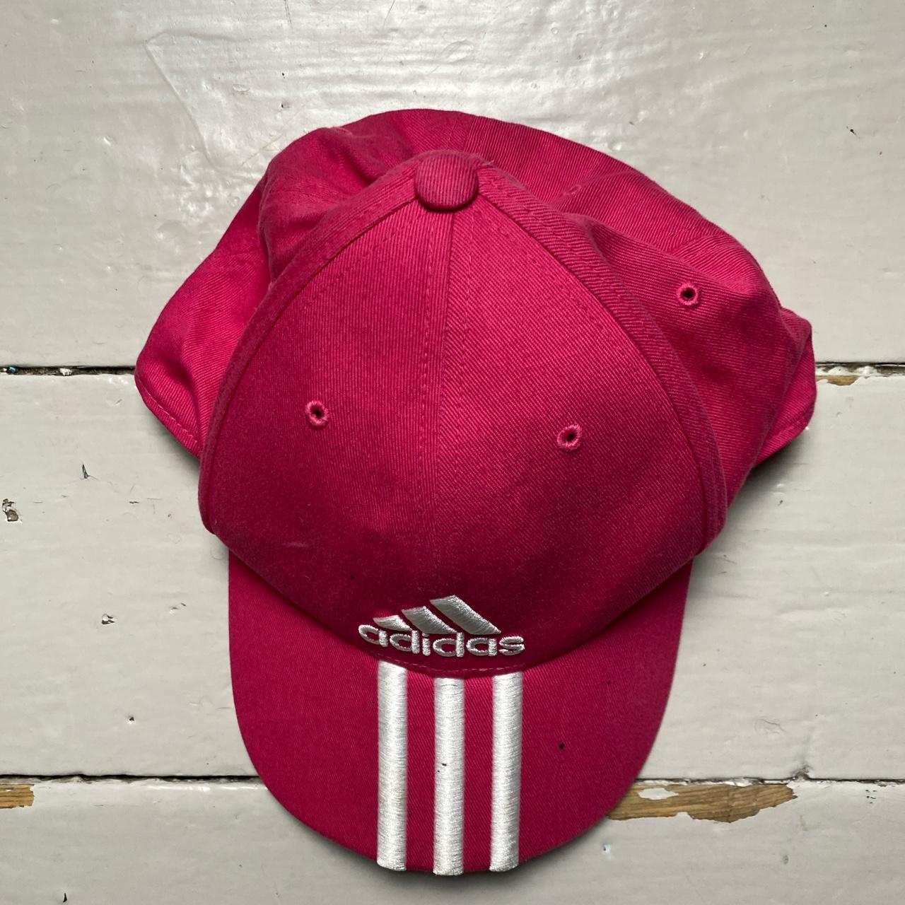 Adidas Pink and White Stripe Cap