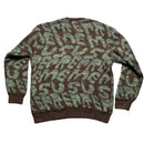 Supreme Stacked Thick Knit All Over Spellout Green and Brown Jumper (S)