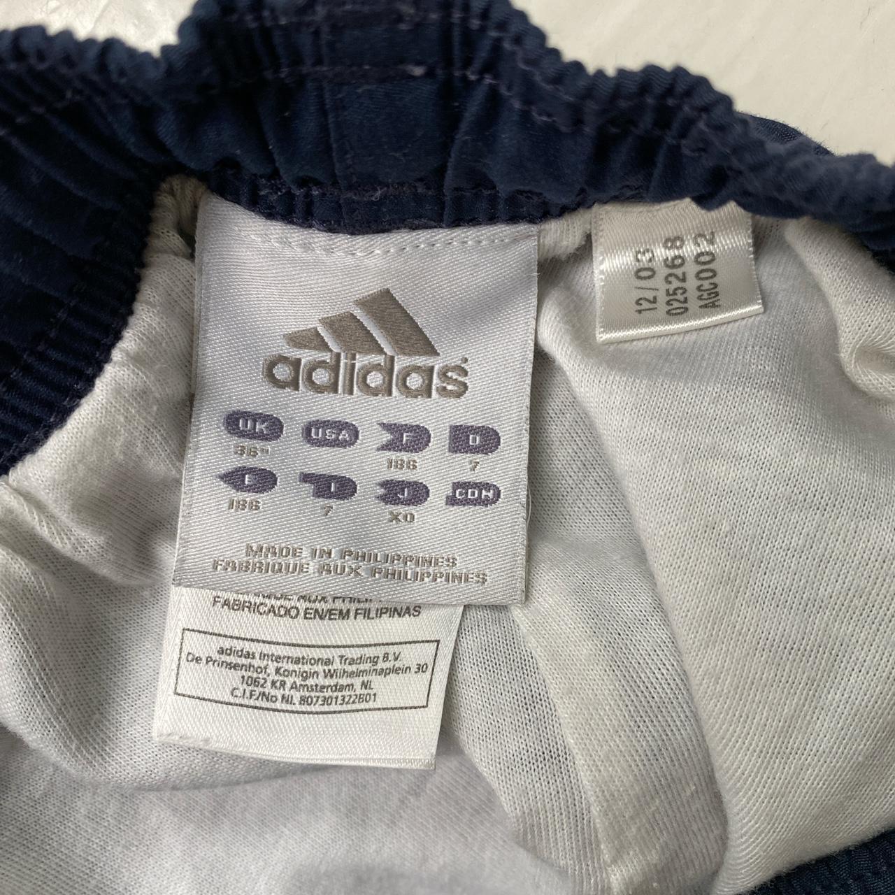 Adidas Navy and White Baggy Shell Track Pant 3/4 Shorts