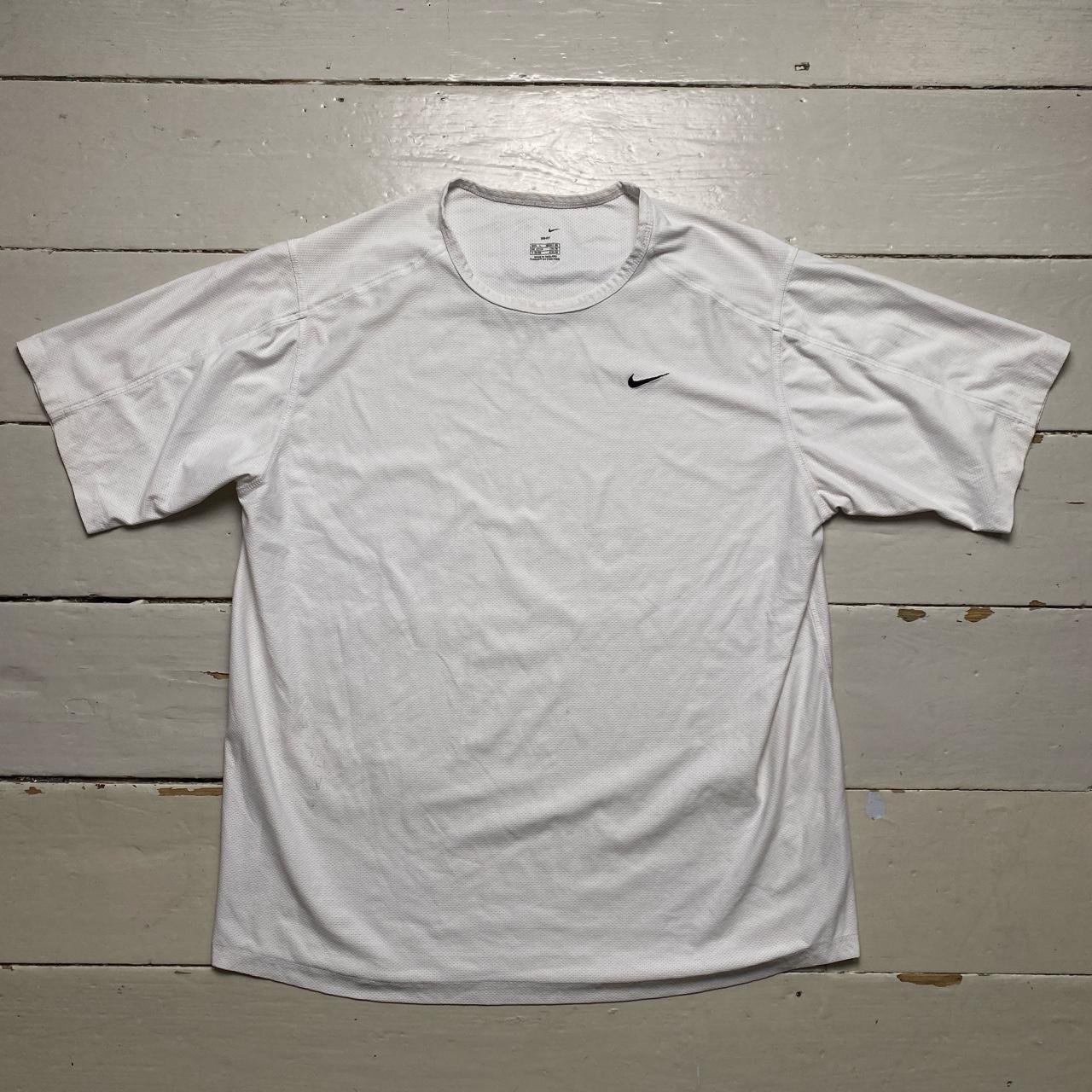 Nike Vintage Swoosh Dri Fit White and Black T Shirt