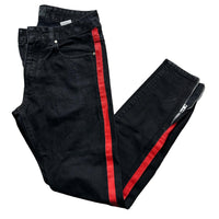 Represent Black and Red Tape Jeans (32W)