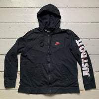 Nike Just Do It Black White and Red Hoodie