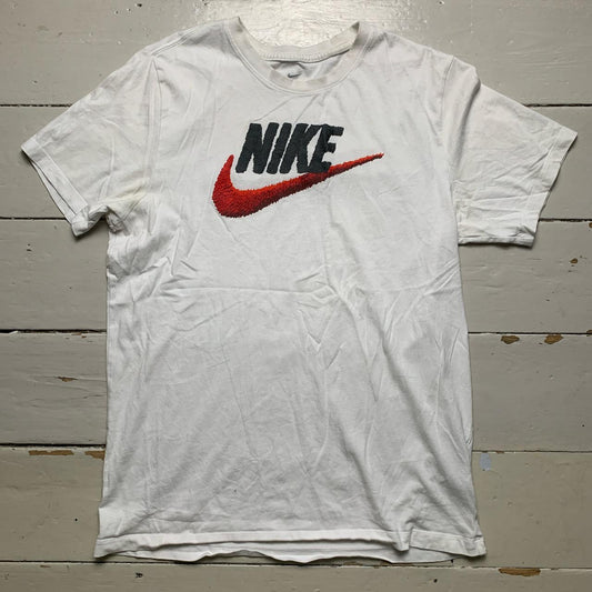 Nike Swoosh White Black and Red T Shirt