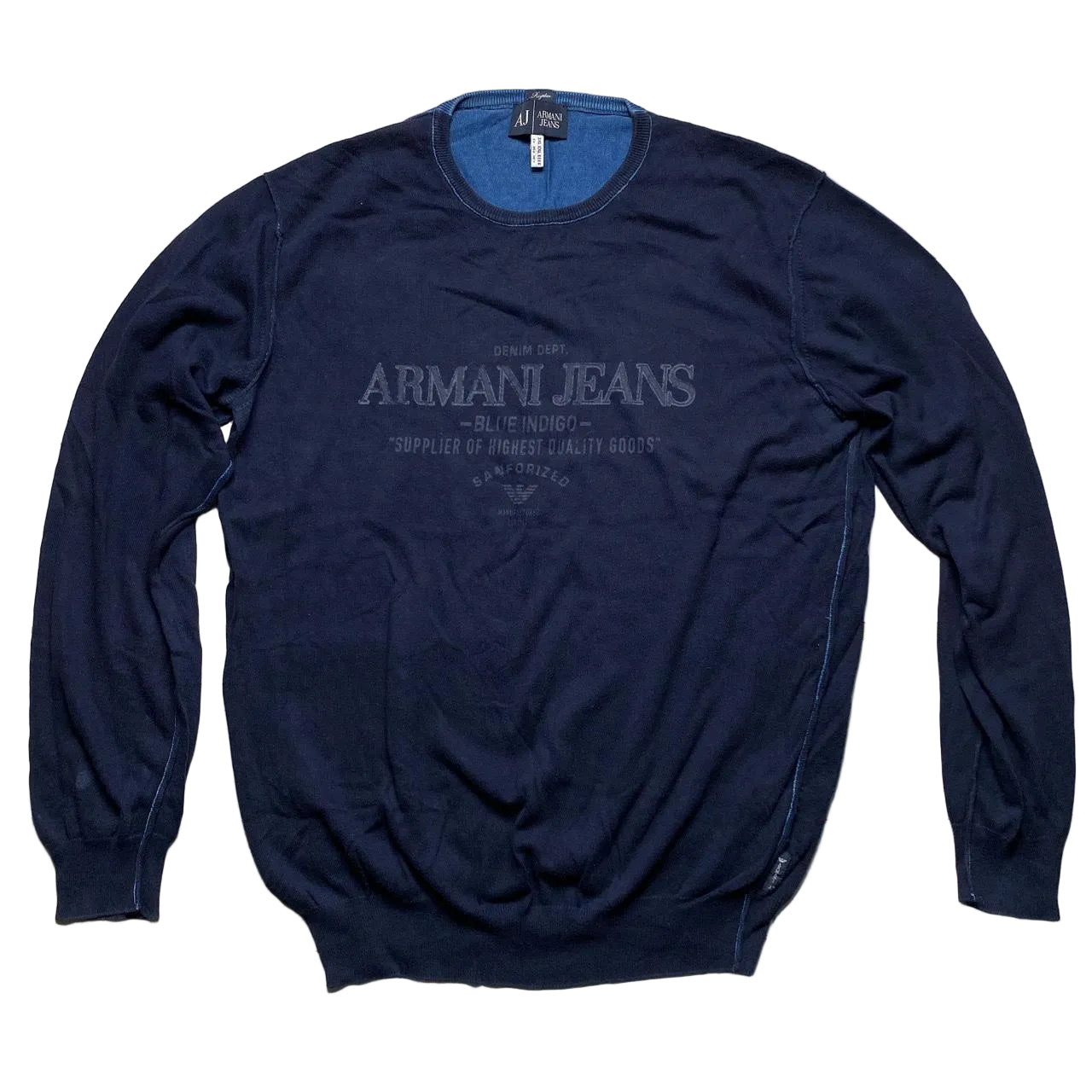 Armani Jeans Navy and Blue Jumper (2XL)