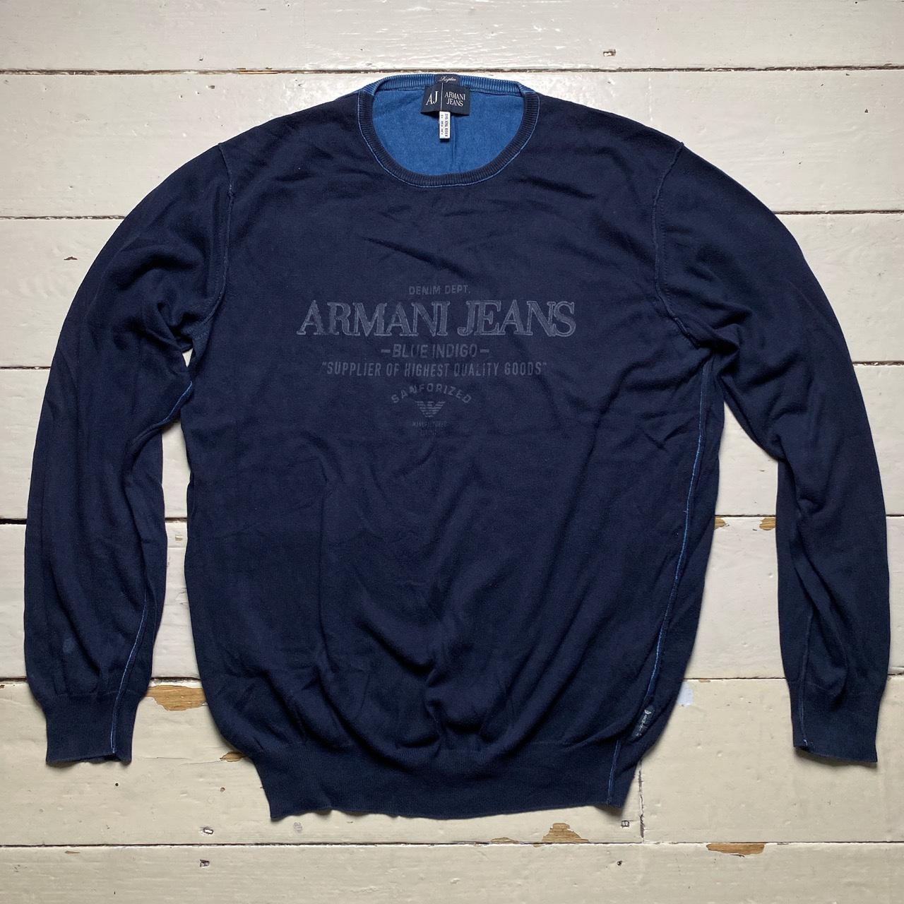 Armani Jeans Navy and Blue Jumper