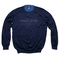 Armani Jeans Navy and Blue Jumper (2XL)