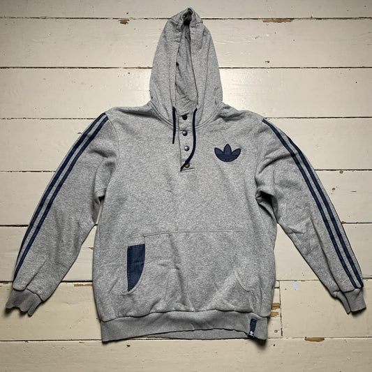 Adidas Grey and Navy Hoodie