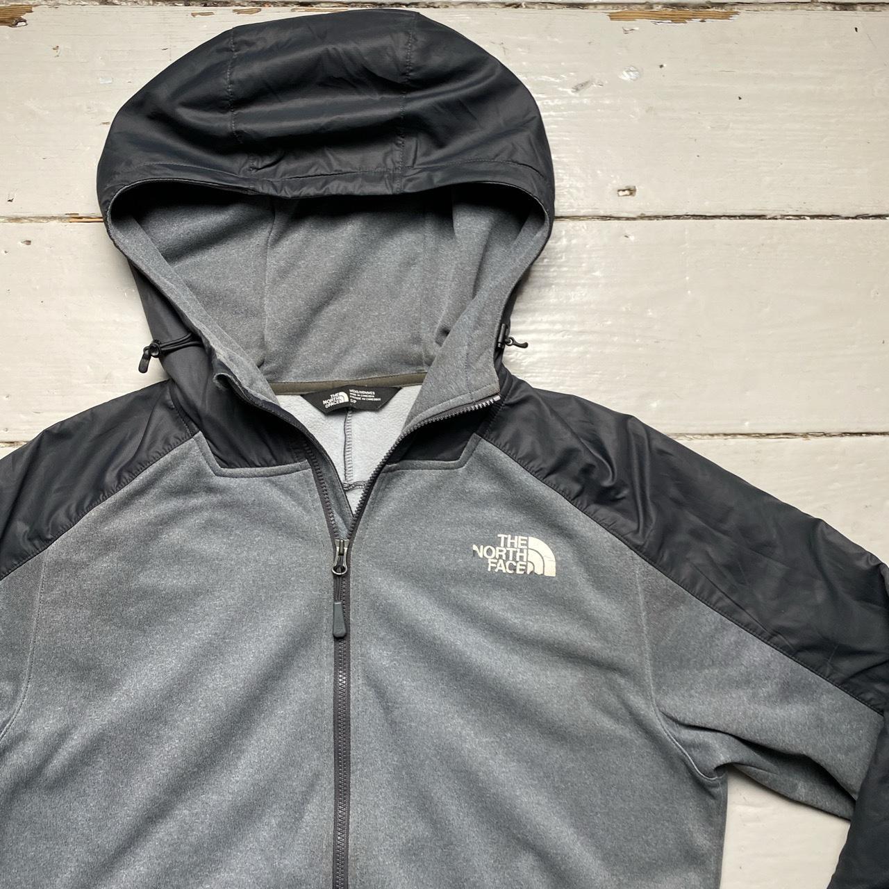 The North Face Grey Black and White Hoodie Jacket