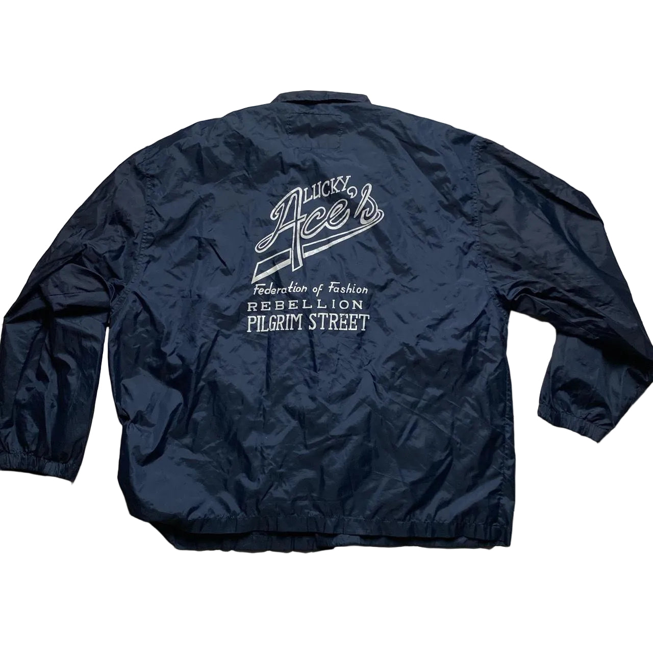 Lucky Aces Lightweight Blue Shell Windbreaker Jacket (XL)