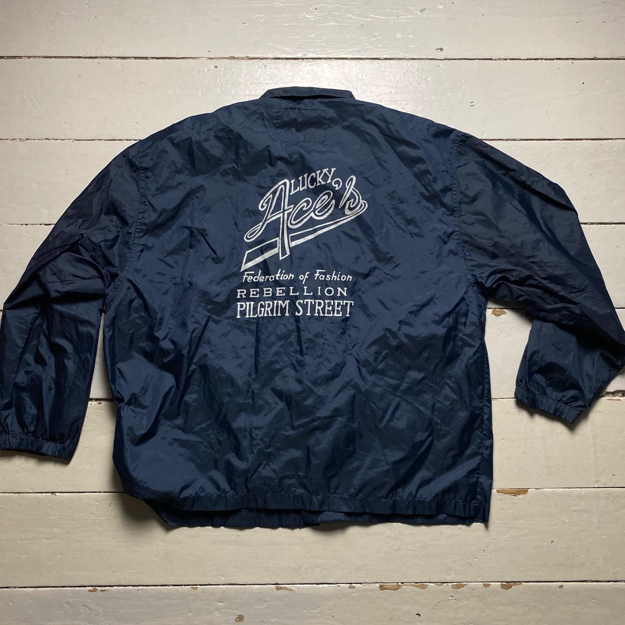 Lucky Aces Lightweight Blue Shell Windbreaker Jacket