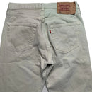 Levis 501 Cream Two Tone Distressed Jeans (32W)