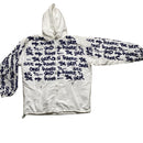 Vintage y2k B-Side Graffiti White and Navy Puffer Jacket (S)