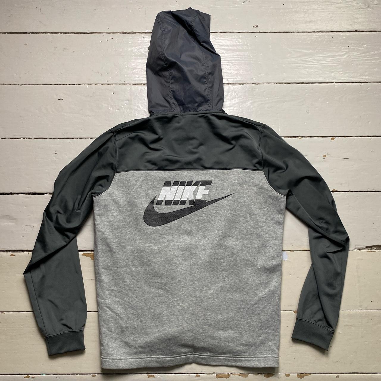 Nike Grey and Black Swoosh Hoodie