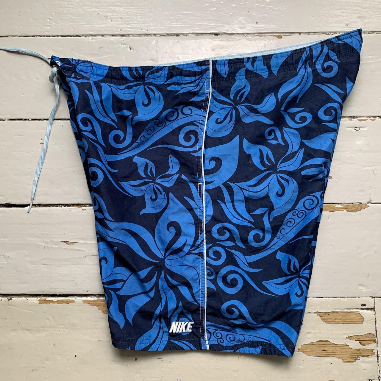 Nike Floral Swim Shorts Navy Blue