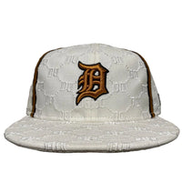 Detroit Tigers Vintage Monogram Cream and Brown Fitted Cap