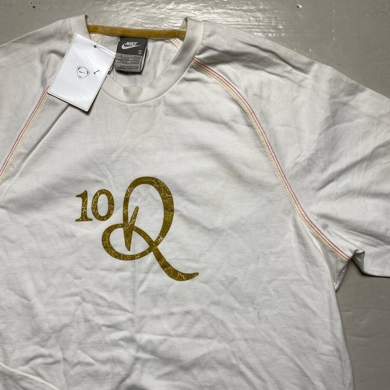 Nike Ronaldinho Vintage T Shirt White and Gold