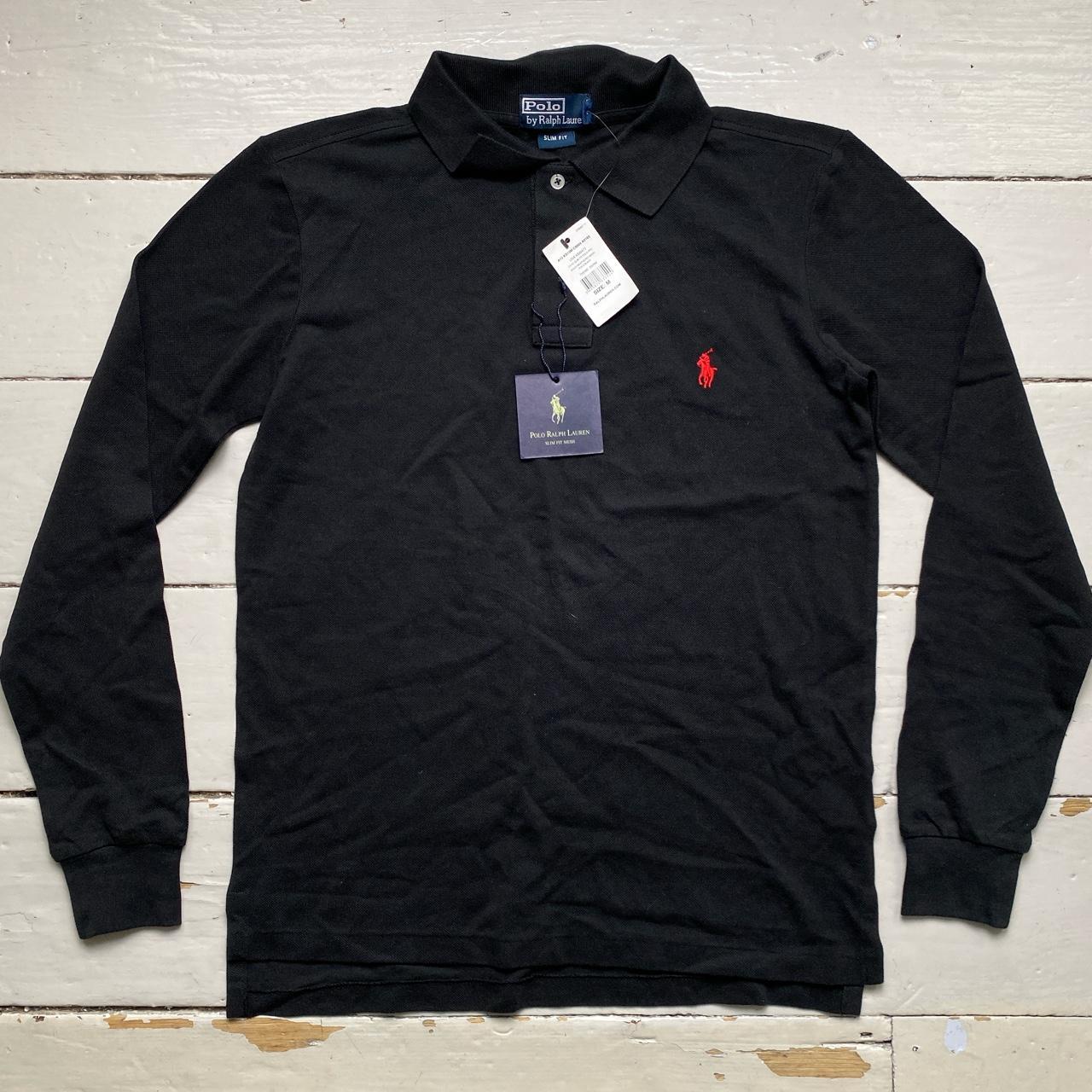 Polo Ralph Lauren Black and Red Long Sleeve Polo Shirt