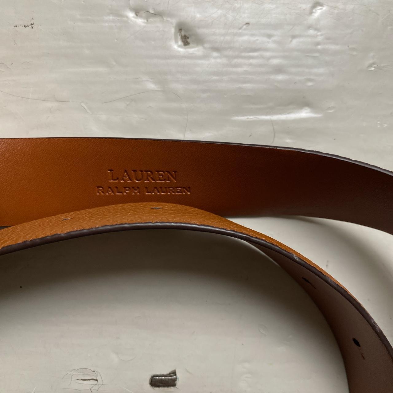 Polo Ralph Lauren Gold Brown Leather Belt