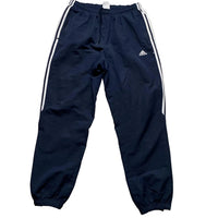 Adidas Navy and White Shell Track Pant Bottoms (L)