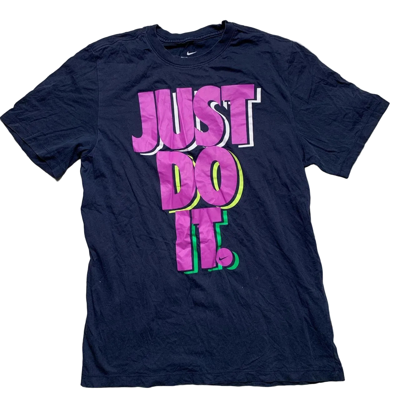 Nike Just Do It T Shirt Navy and Purple (M)