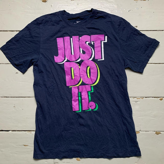 Nike Just Do It T Shirt Navy and Purple