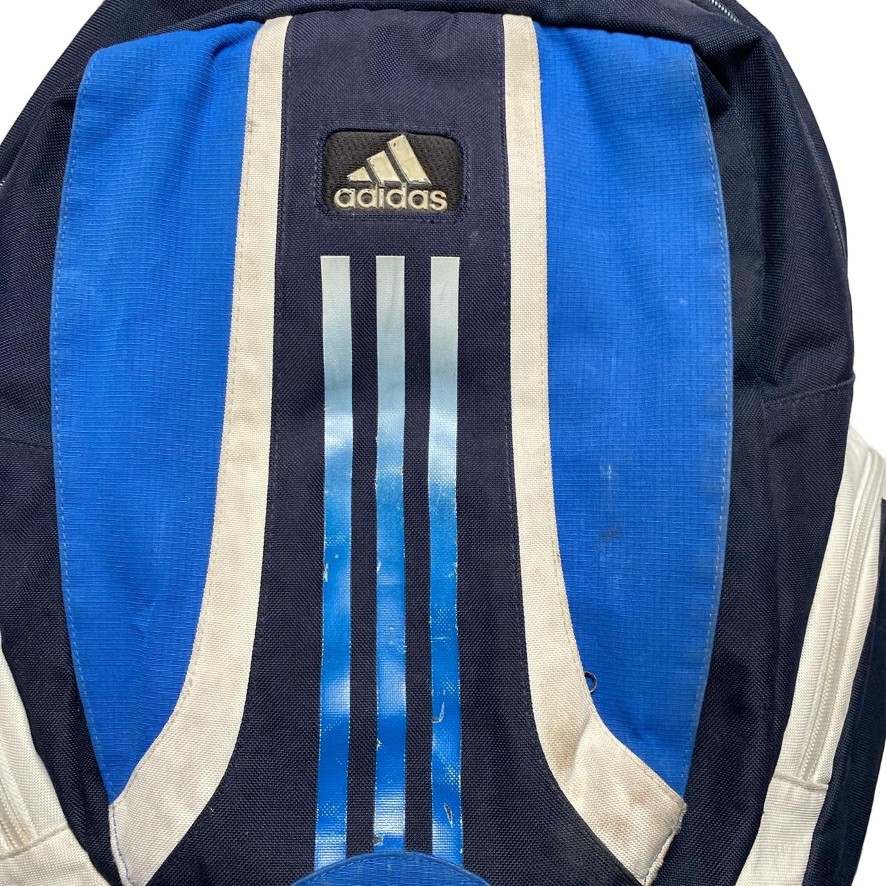 Adidas Blue and White Vintage Rucksack Bag Backpack