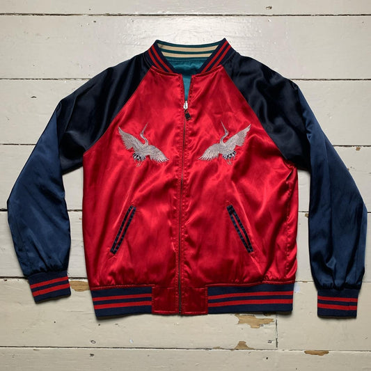 Heron Bird Embroidery Zara Woman Reversible bomber Jacket