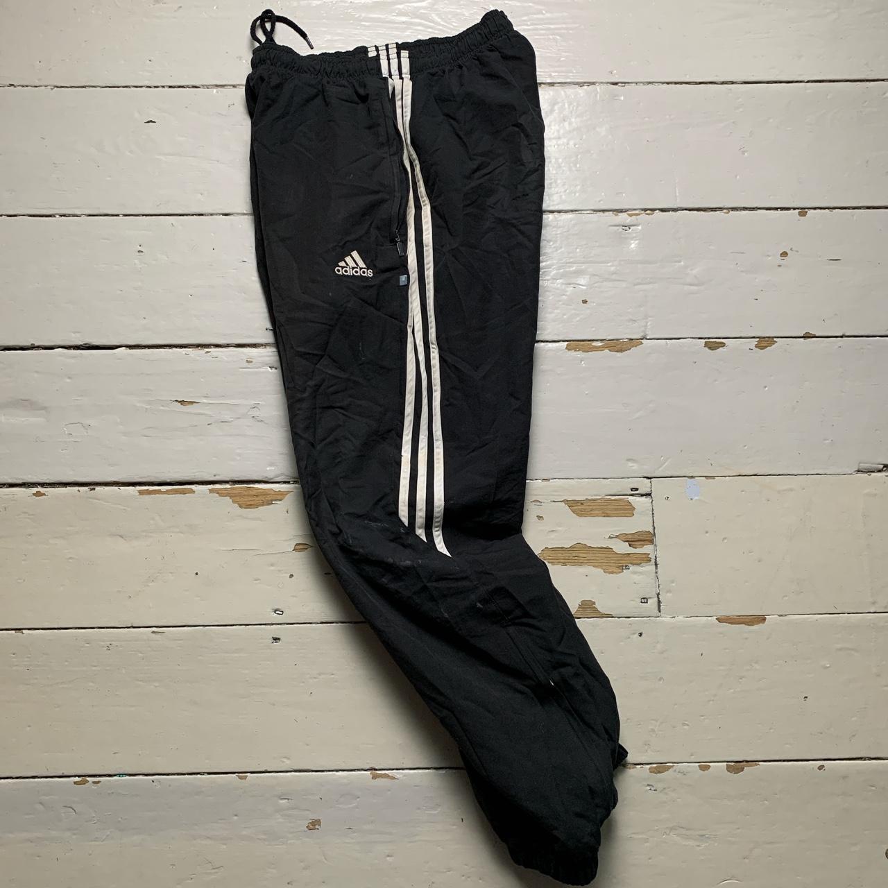 Adidas Vintage Baggy Shell Track Pant Bottoms Black and White