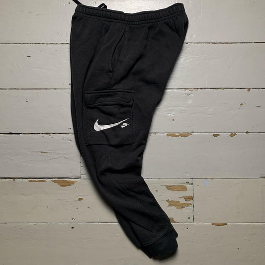 Nike Swoosh Cargo Joggers Black and White