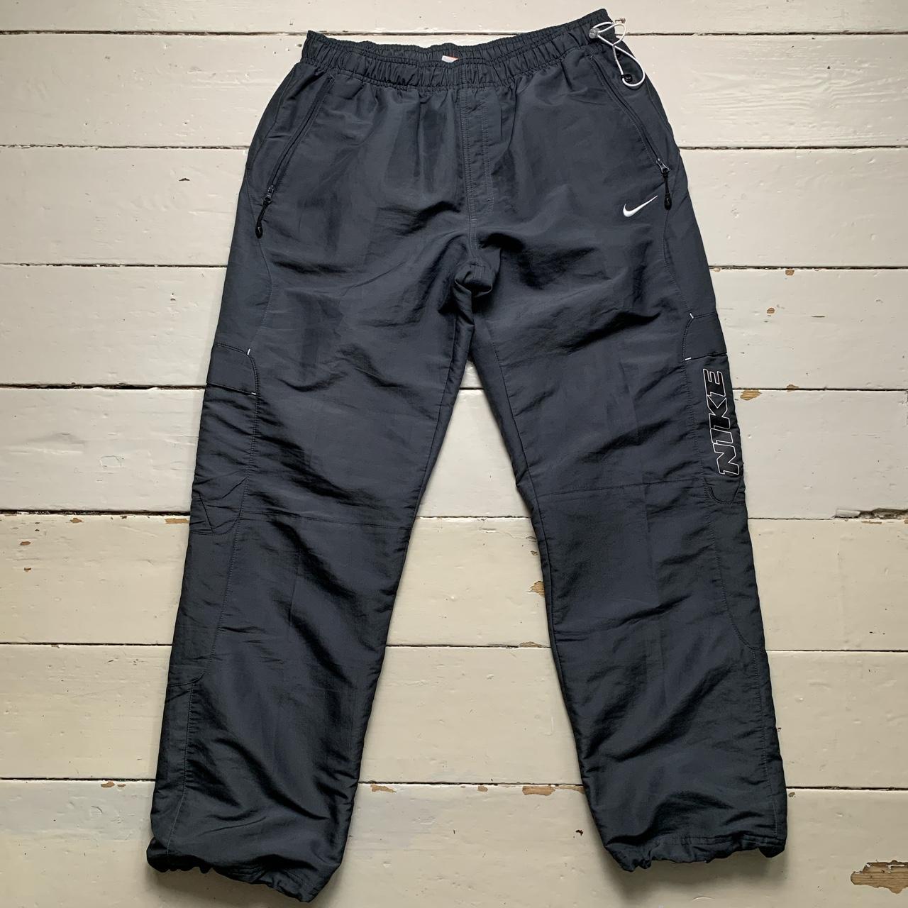 Nike Athletic Department Vintage Shell Cargo Track Pant Baggy Bottoms Grey and Black