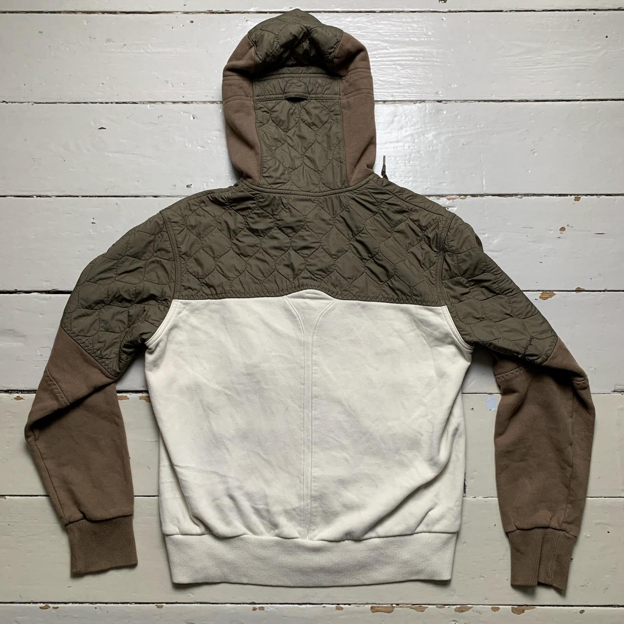 Nike Cream White and Brown Vintage Hoodie