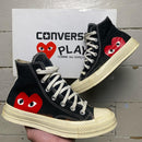 Comme Des Garcons Play Converse High Black and Cream (UK 5)