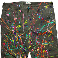 Dickies Khaki Green Paint Splash Cargo Trousers Womens (36W)