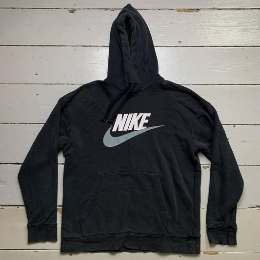 Nike Big Swoosh Black Grey and White Hoodie