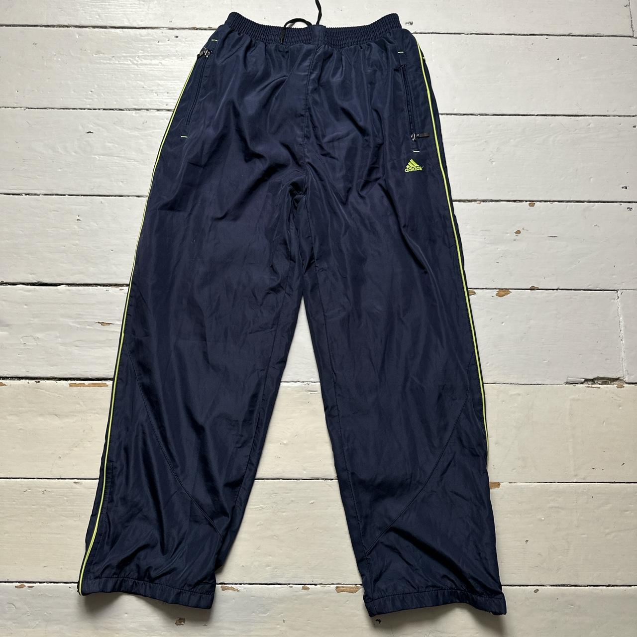 Adidas Vintage Navy and Green Track Pant Shell Bottoms