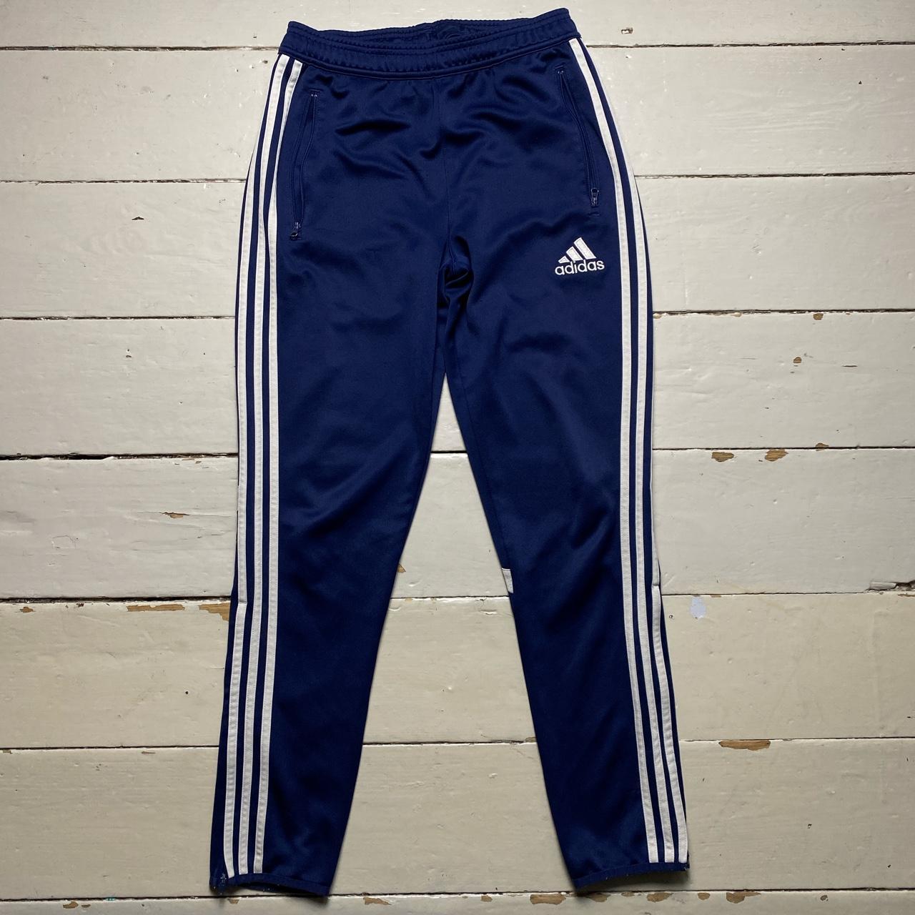 Adidas Navy and White Track Pant Slim Joggers